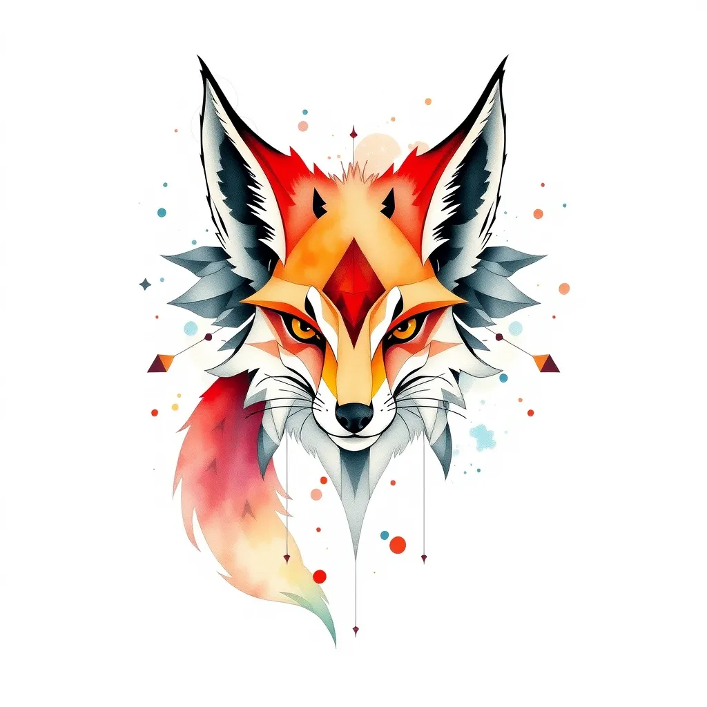 nine tails fox/几何图形 tatuaje