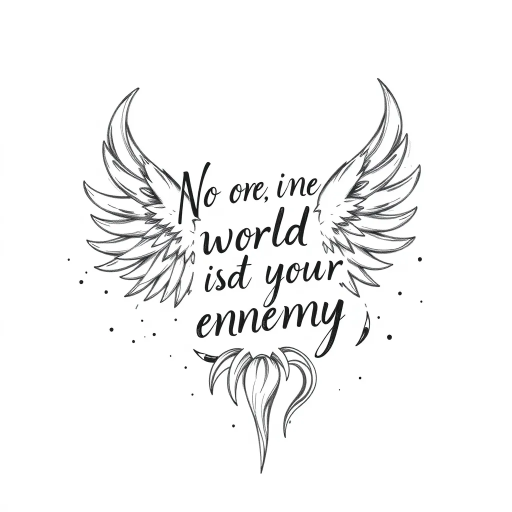 No one in the world is your enemy. tatuering