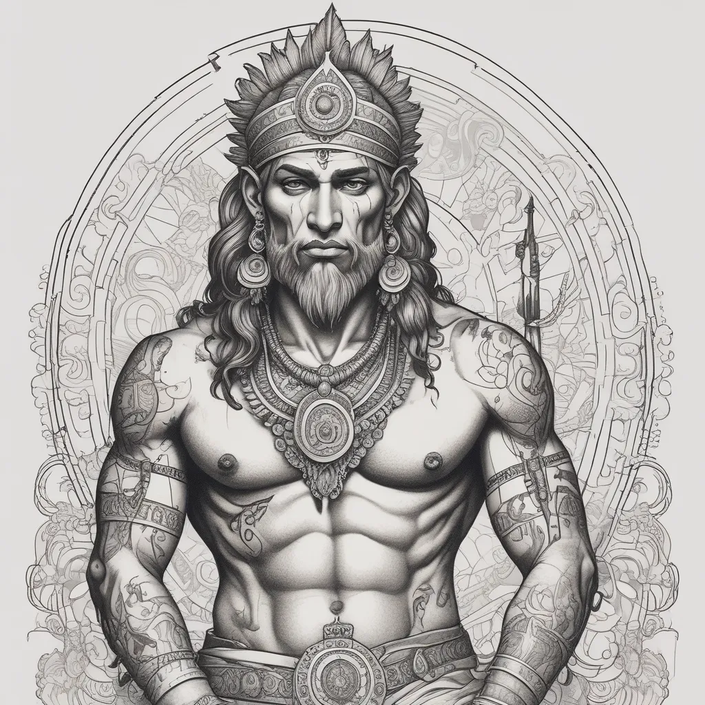 nude indian god tatuaggio