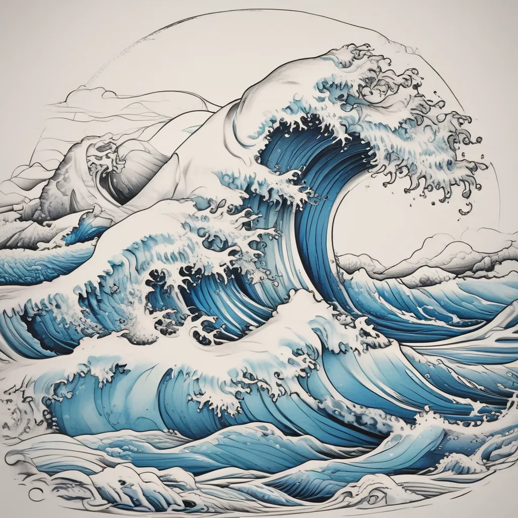 Ocean waves tatuaggio