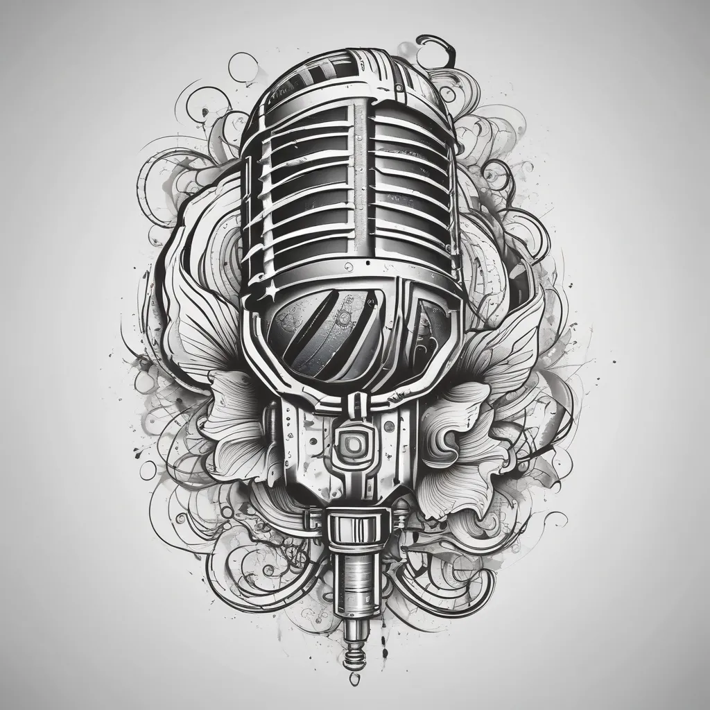 Old Time Microphone  tatuering