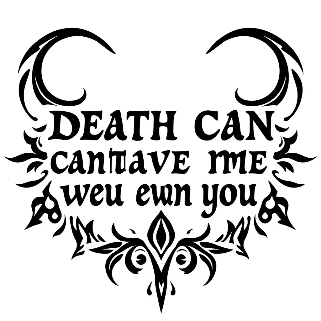 One that is based on the quote “death can have me when he has earned me”  tattoo