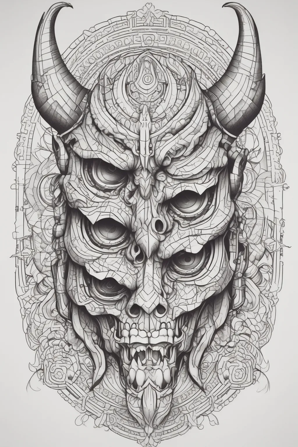 oni mask 문신