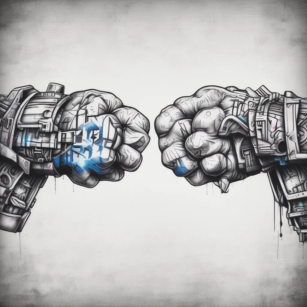 Optimus prime and megatron fist-bumping टैटू