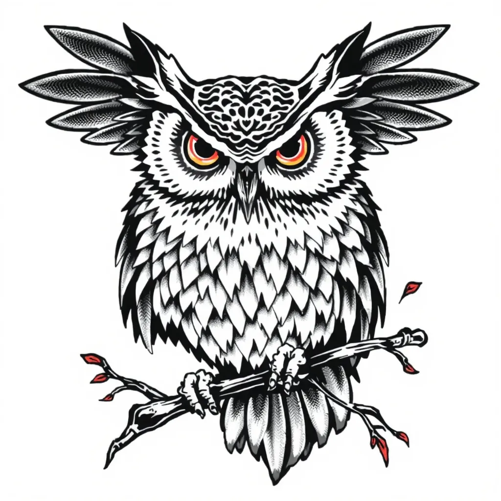 búho tatuaje