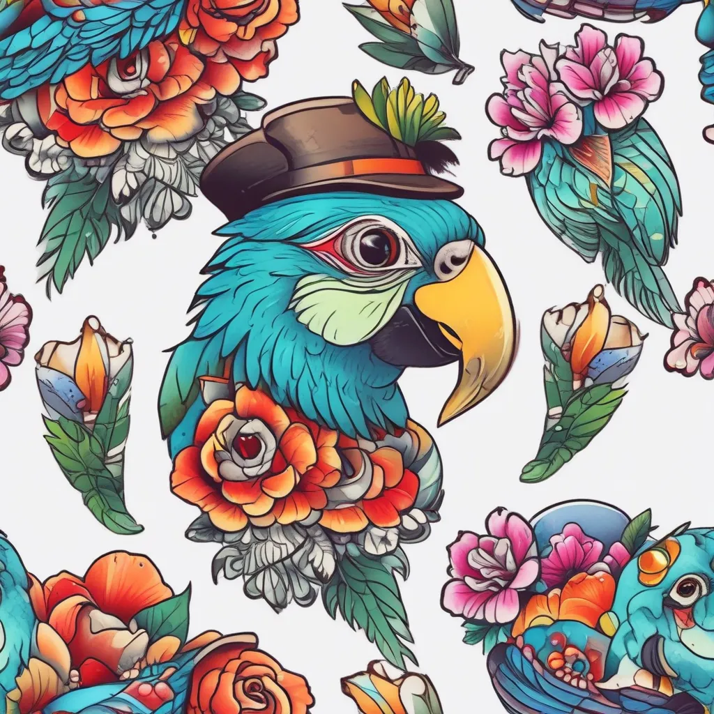 Parrot on HAT tatuaje