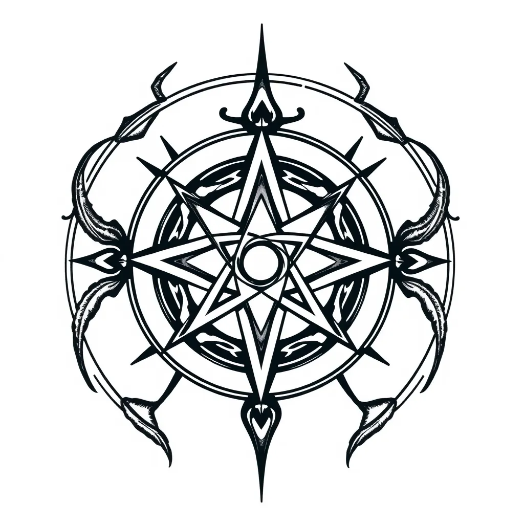 PENTACLE，護身符圖案 tetování