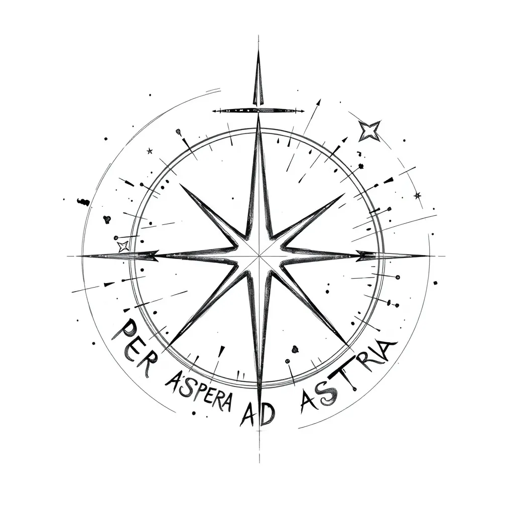 Per Aspera Ad Astra. 纹身