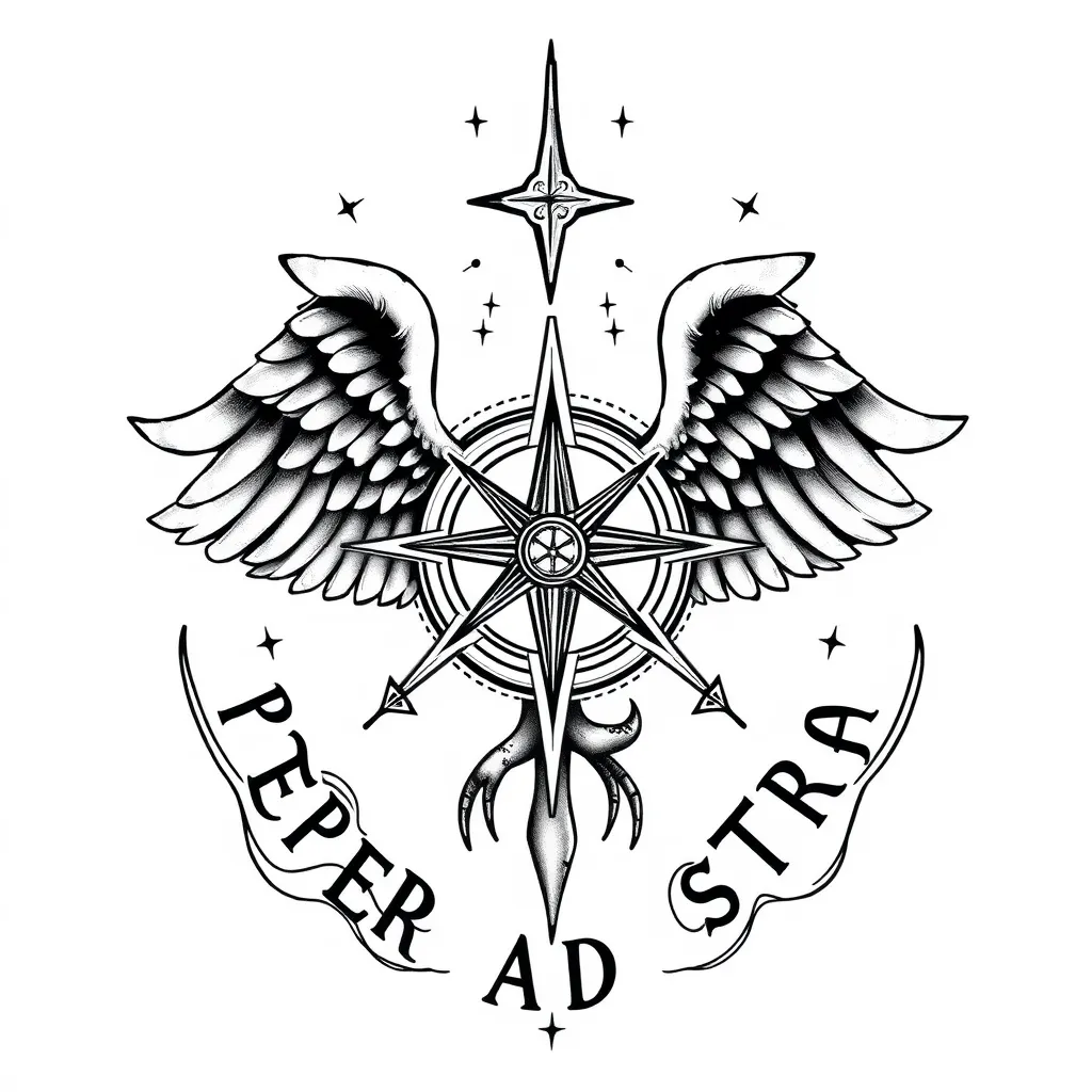 Per Aspera Ad Astra. 纹身