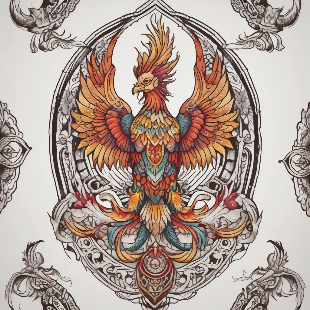 Phenix geometrique  tatuaggio