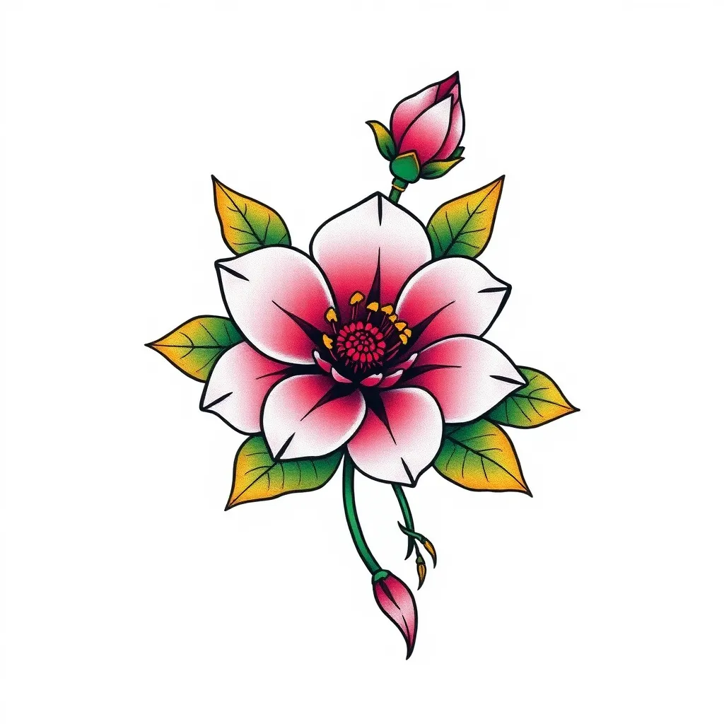 pink flower tattoo