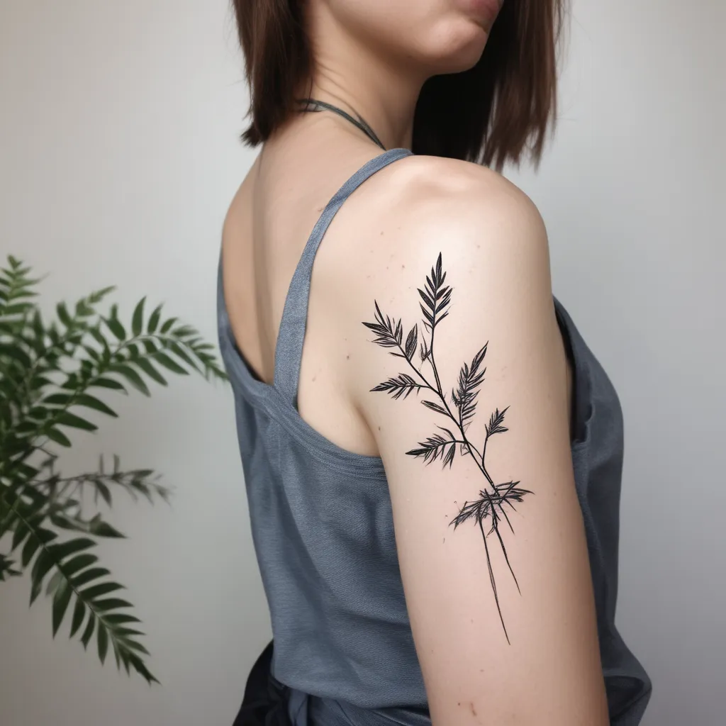 plant around arm tatuointi