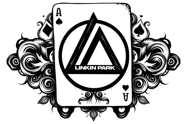 playing card with linkin park logo tetování