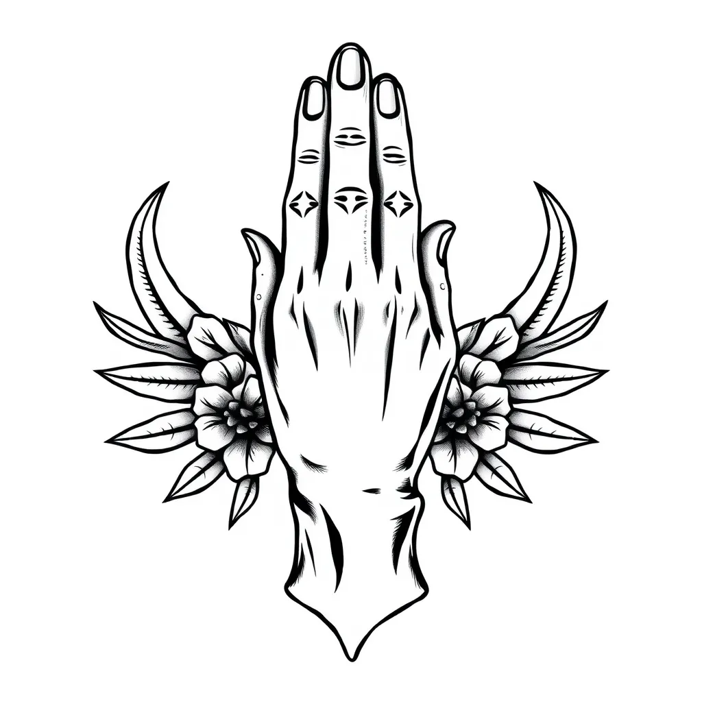 pray hand tatuointi