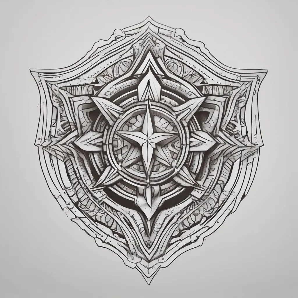 Protection shield, simple design, little star tatuering