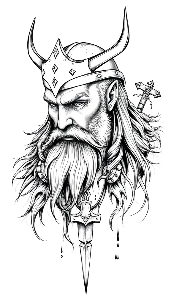 Ragnar version viking tattoo