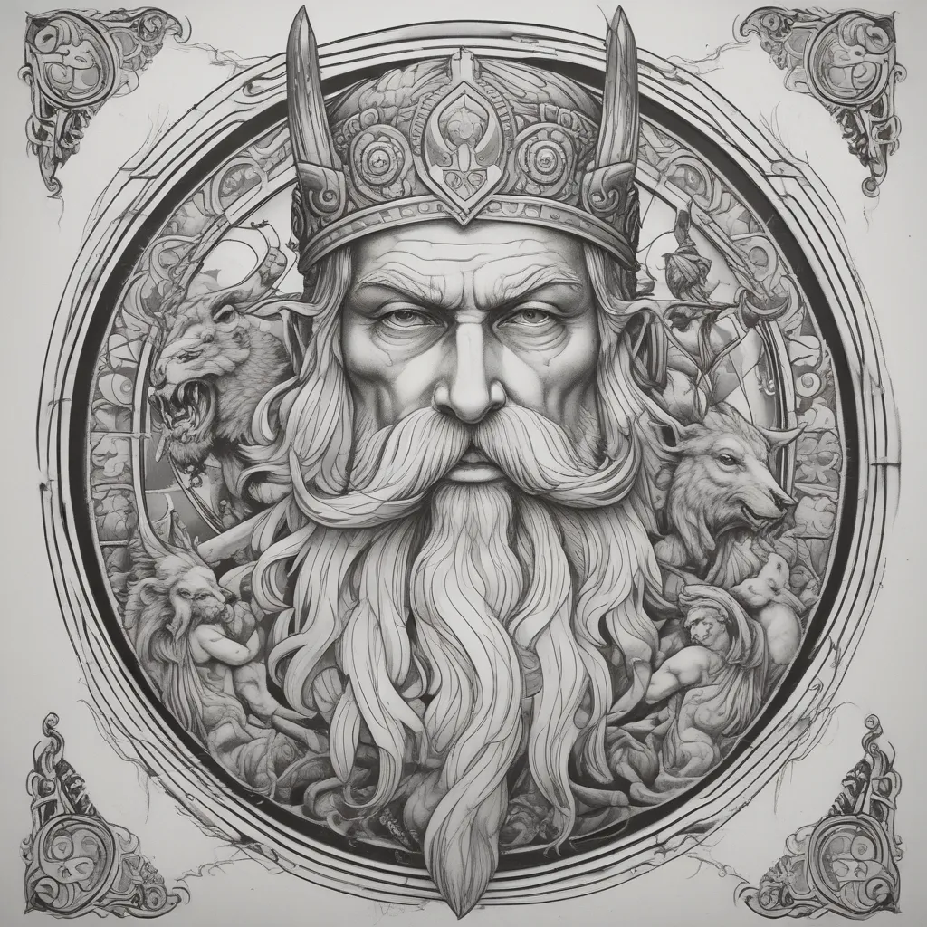 realismo com odin,zeus tatuering