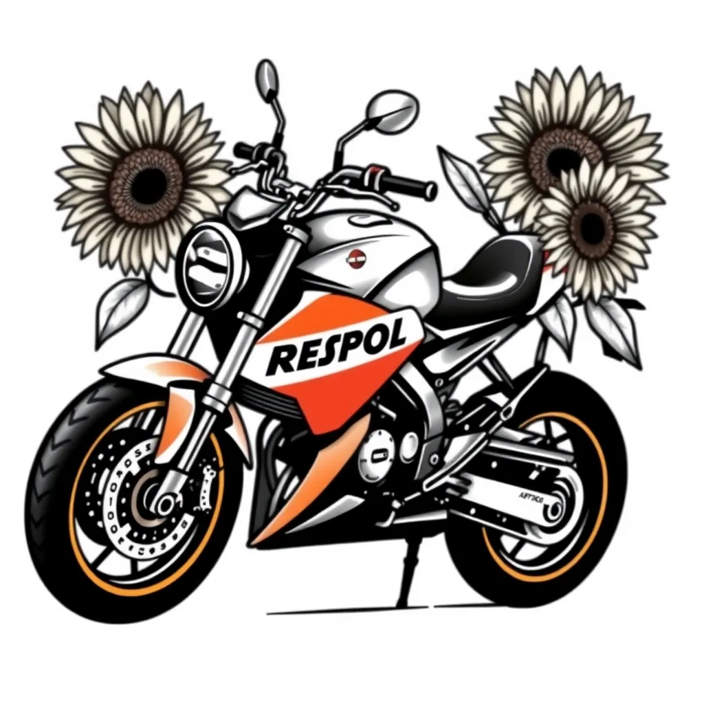 moto repsol y girasoles  tatuagem