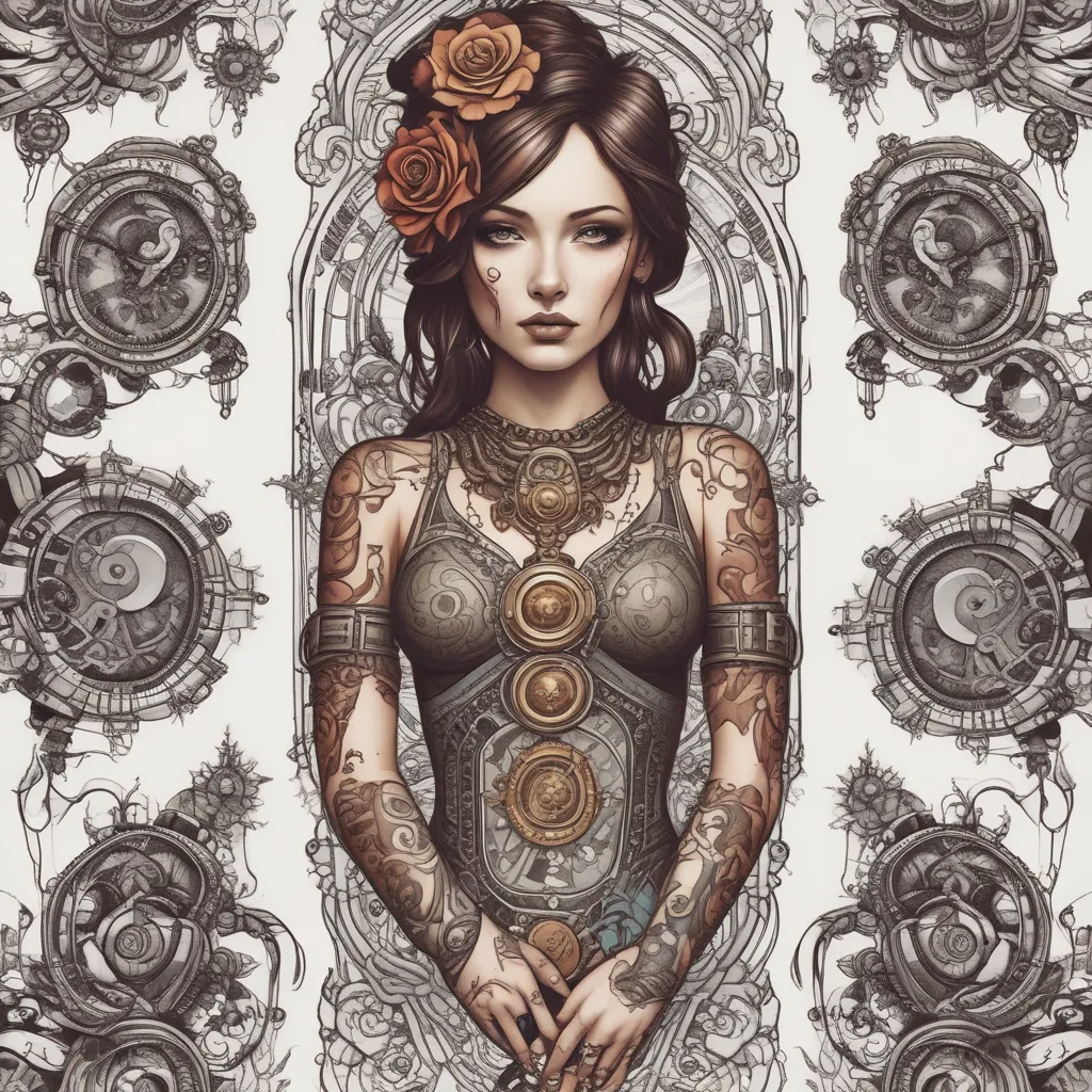 right hand sleeve steampunk tatuagem