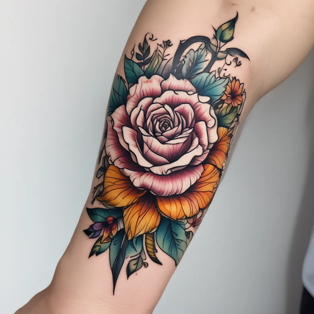 ROSA, GIRASOL Y TULIPAN, EN LA MUÑECA tattoo