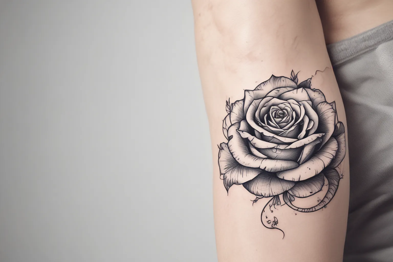 rose with a snake wrapped around it tatuaje