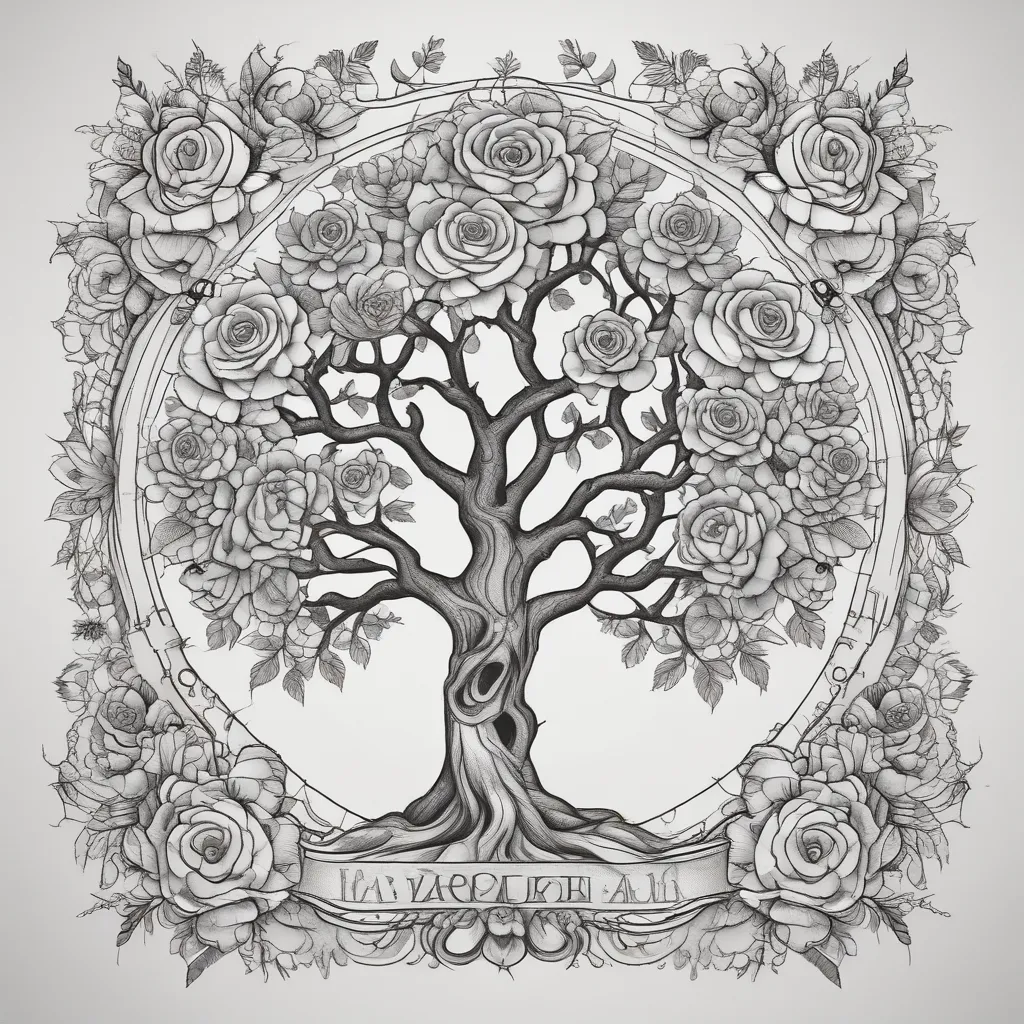 Roses Family tree tatuaggio