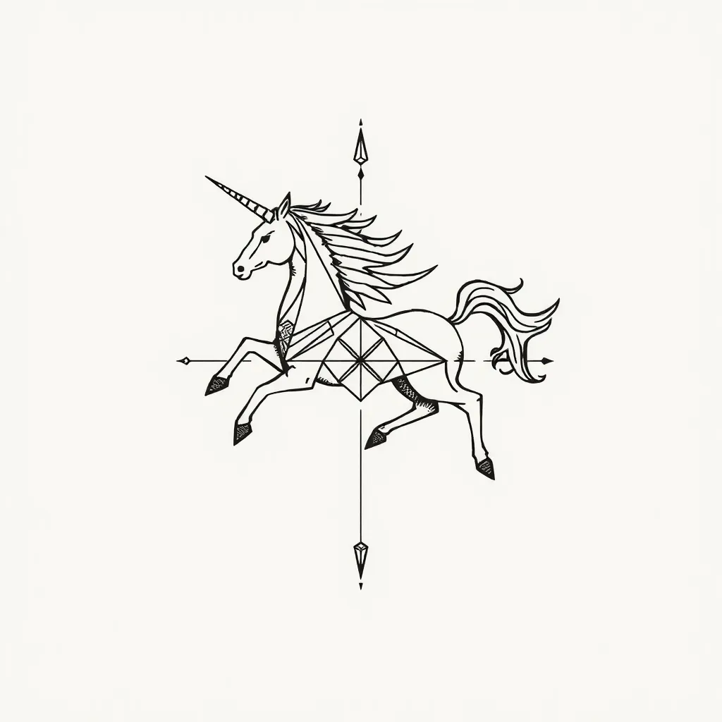 奔跑的独角兽符文 tatuaje