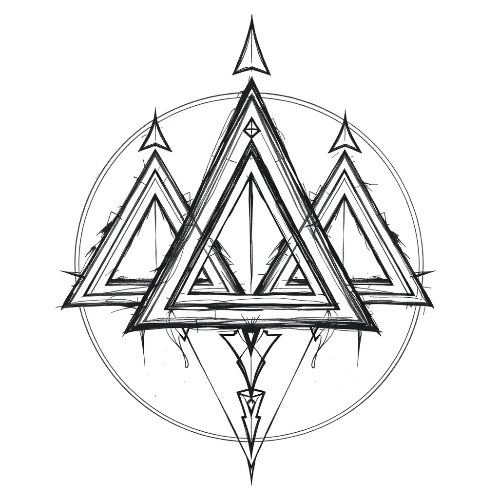 Sacred triangles  tatuaż