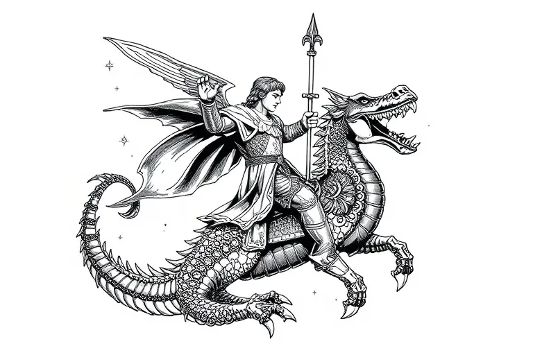 são jorge matando o dragao  纹身