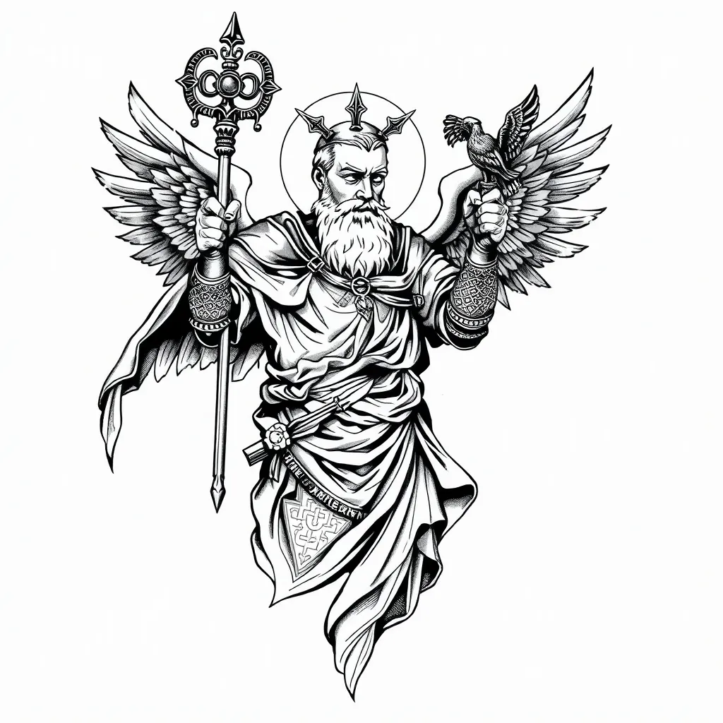 San Pedro con las llaves del cielo con aprendía de guerrero 문신