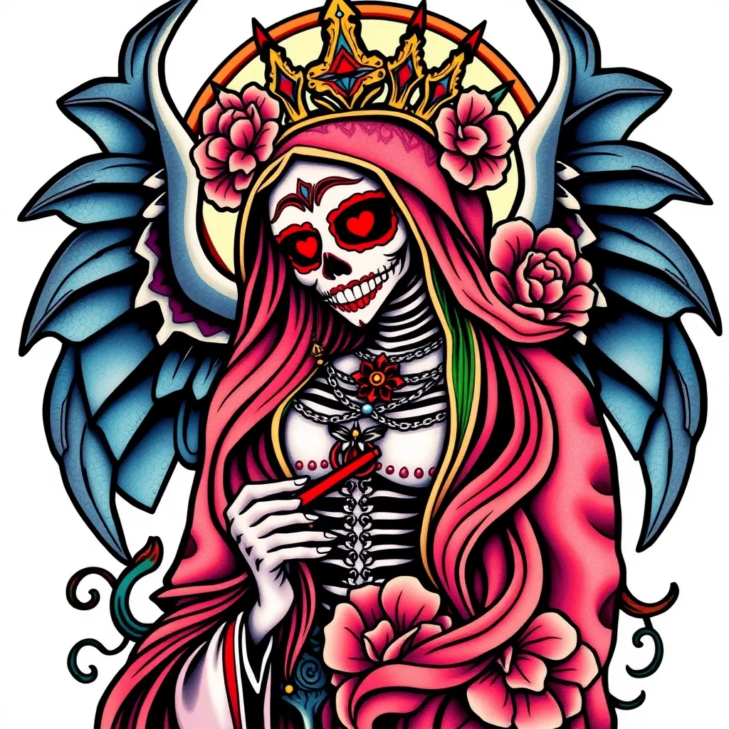 sirene santa muerte tatuaż