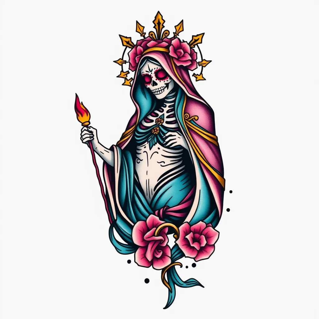 sirene santa muerte татуировка