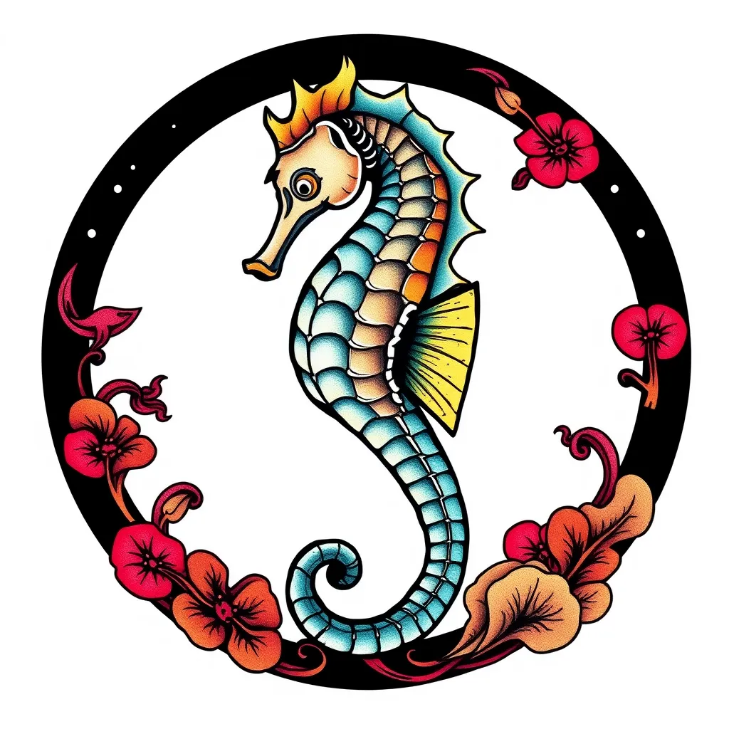 Sea horse tattoo