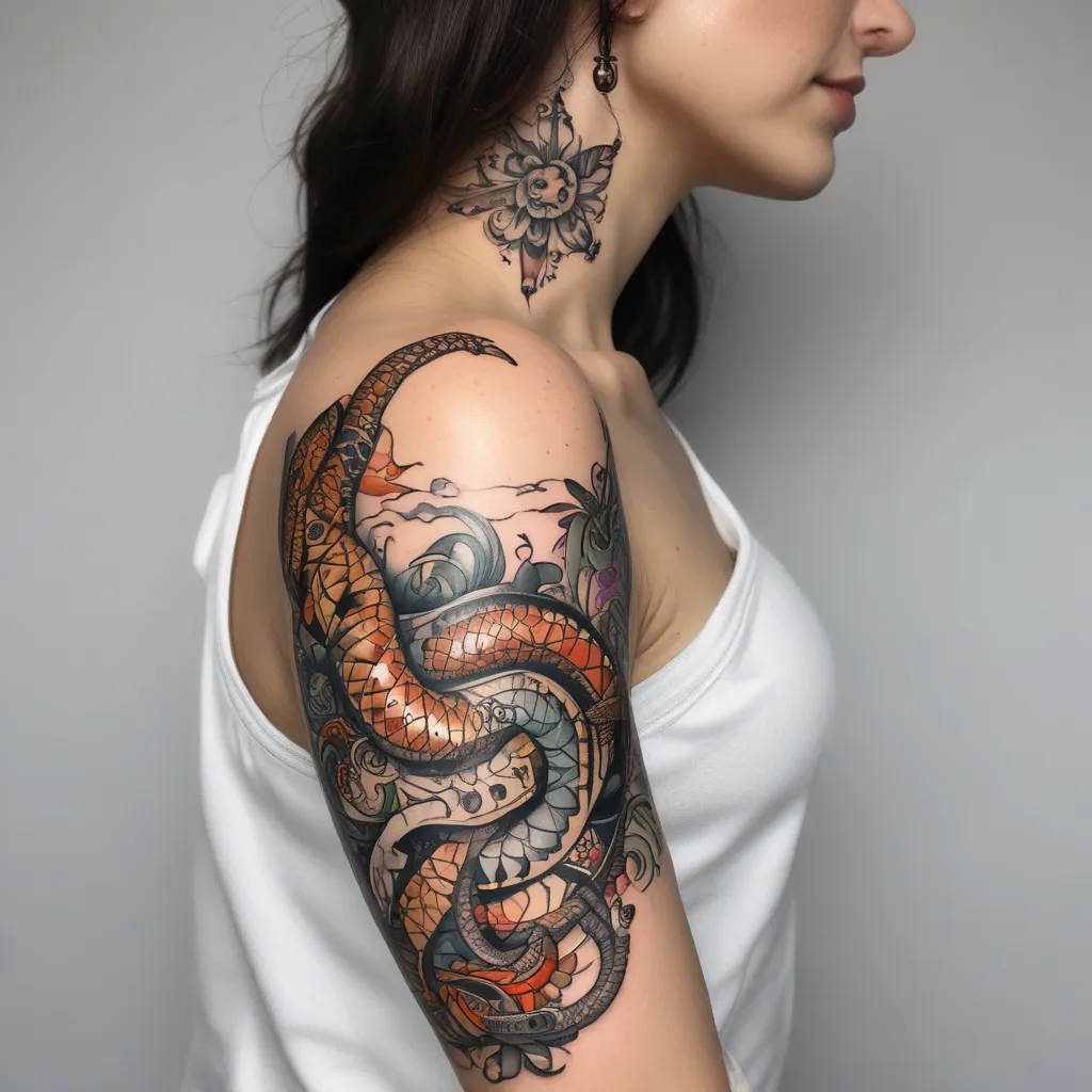 Serpente para tatuar o braço tatuagem