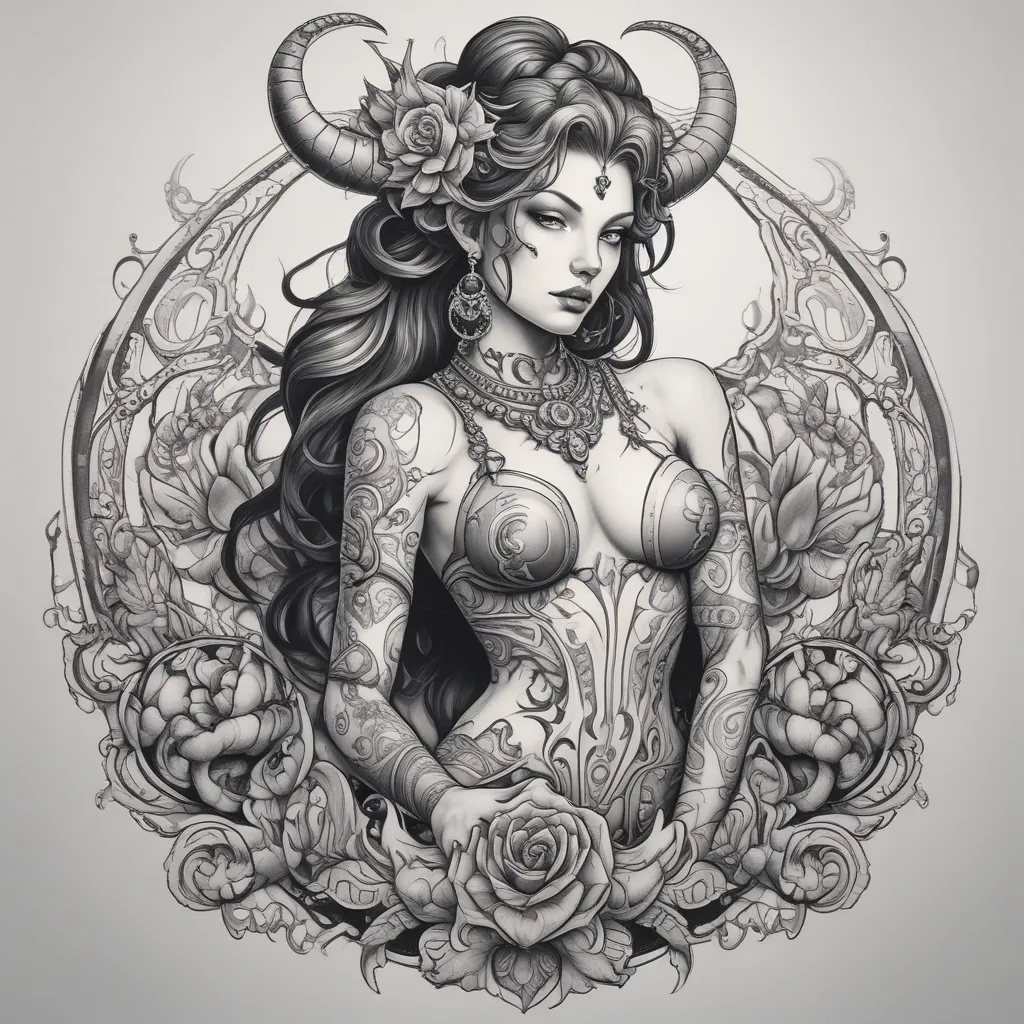 Sexy demon goddess  tatouage