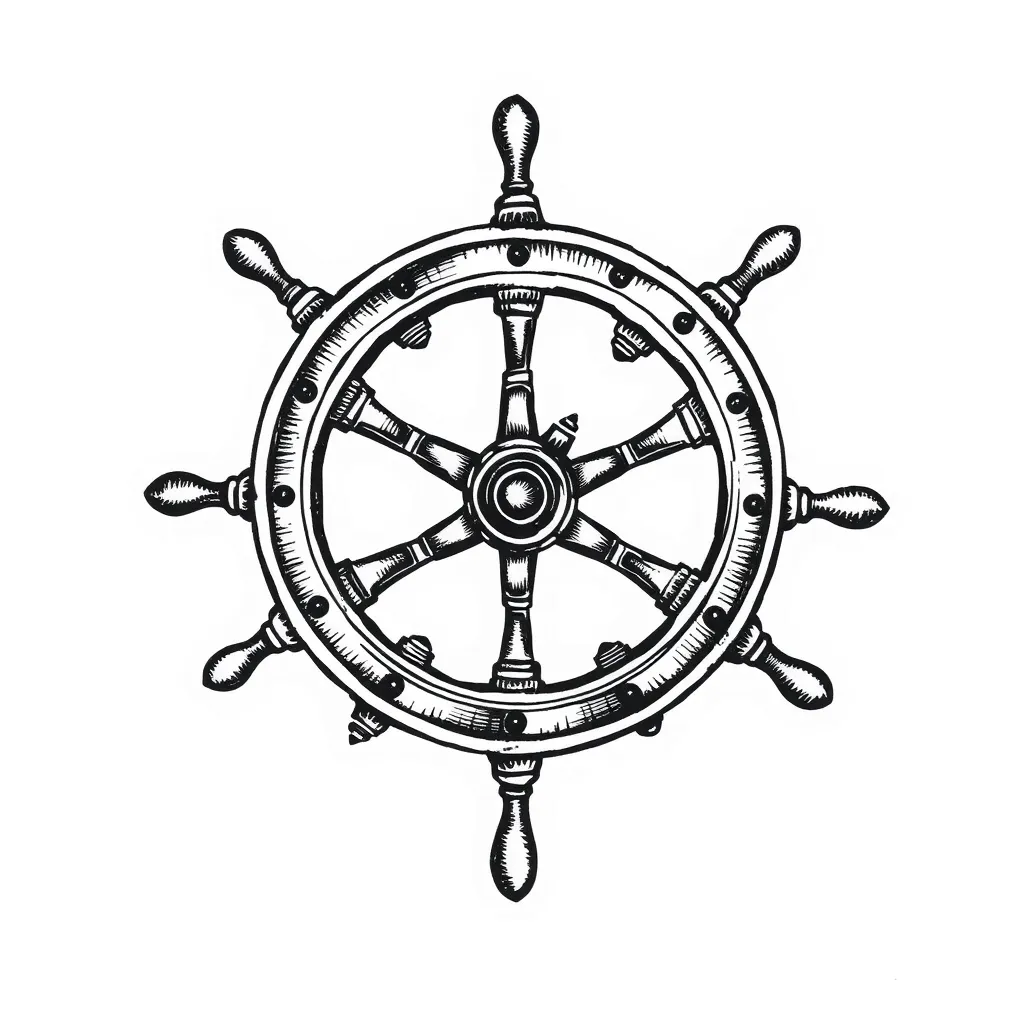 ship wheel 纹身