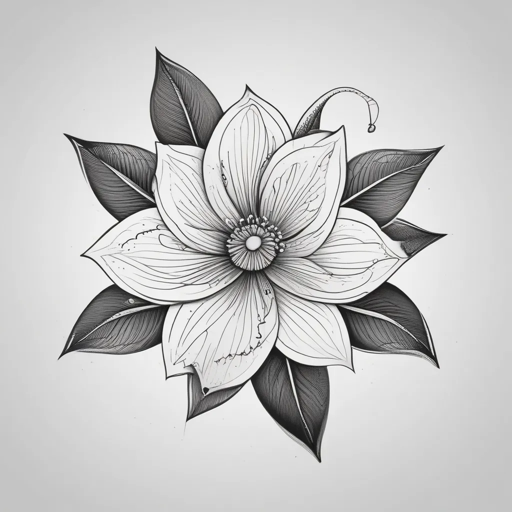 simple flower tatuering