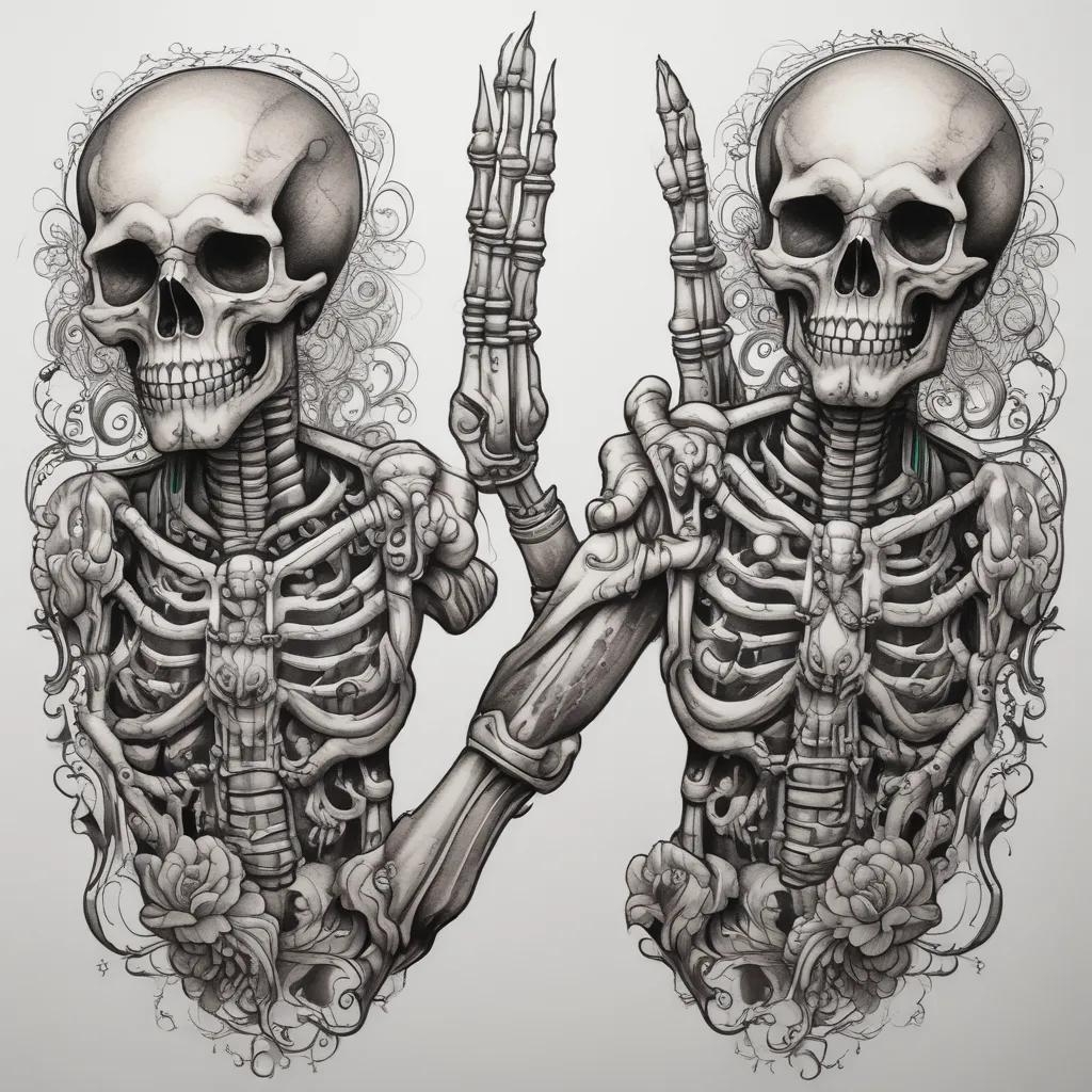 skeleton hand tatoeage