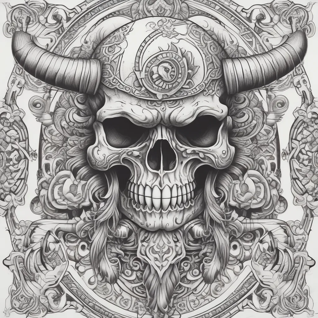 Skull viking  tatuaje