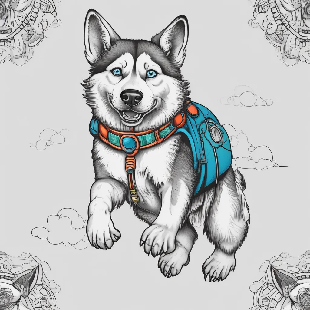 Skydiving husky tatuaggio