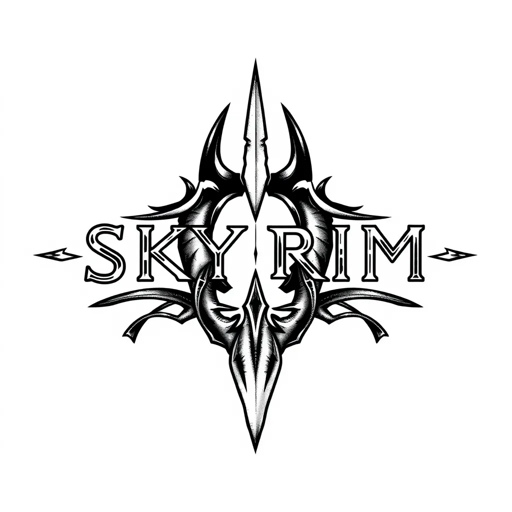 Skyrim logo tetování