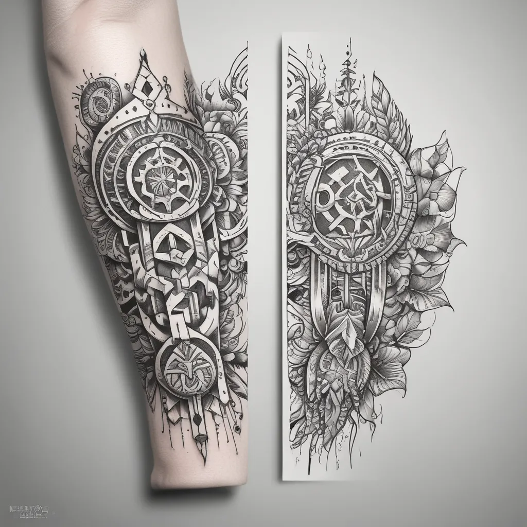 Slavic runic symbols  on the forearm  tattoo