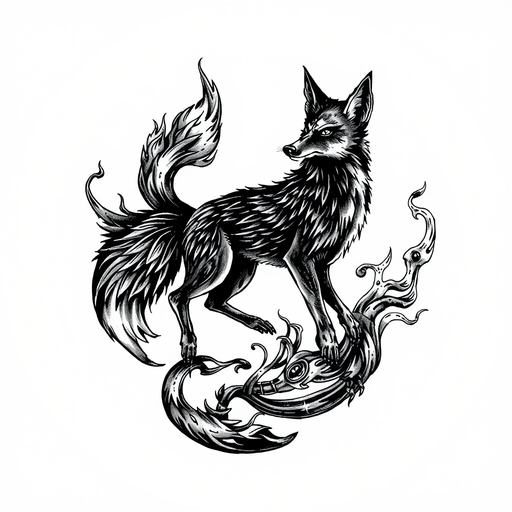 Slipknot, fire, fox, kelt 入れ墨