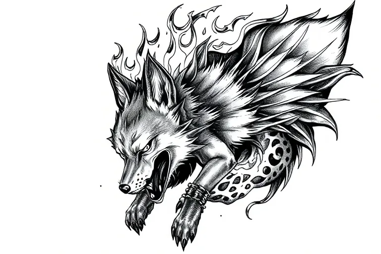 Slipknot, fire, fox, kelt 入れ墨