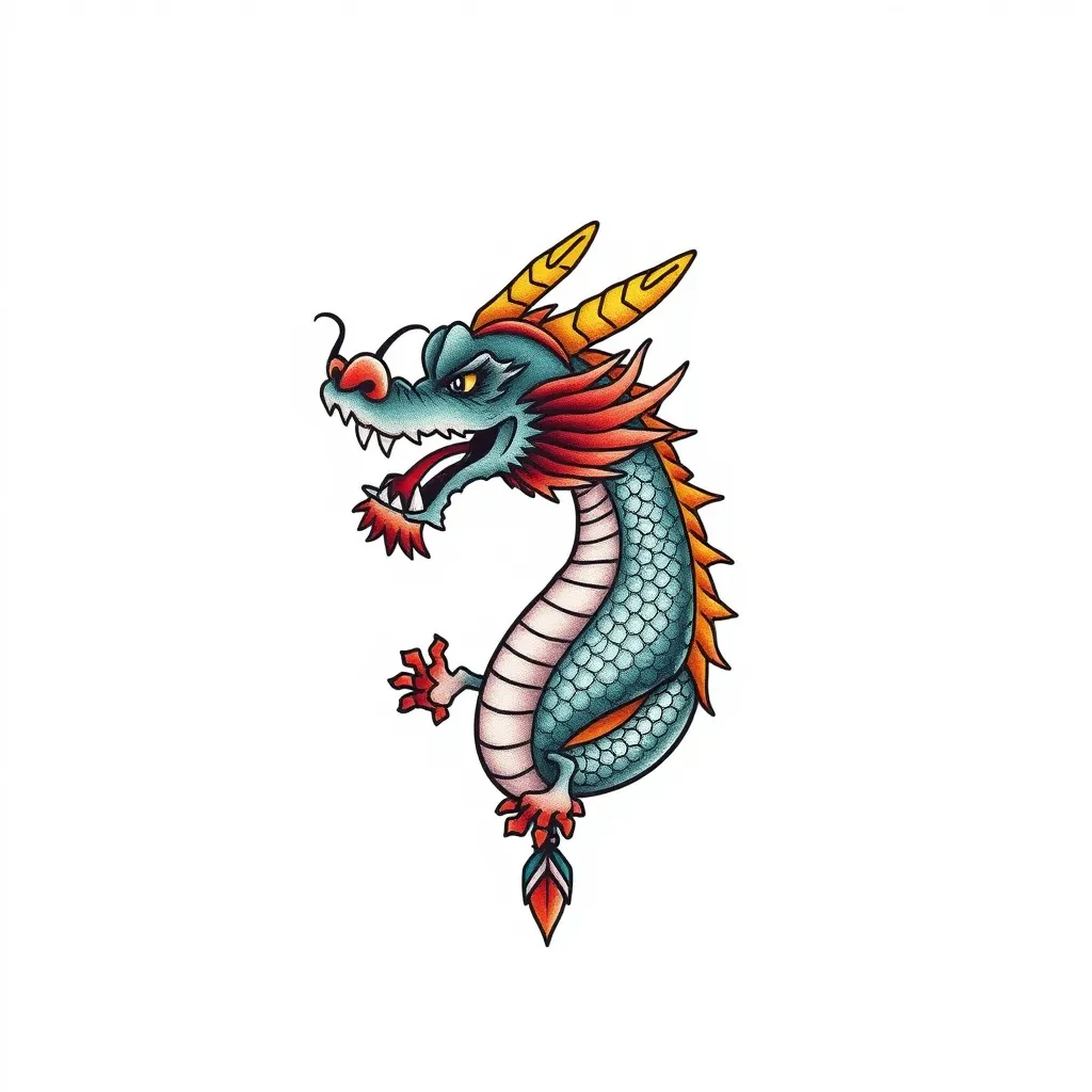 small dragon neck tattoo