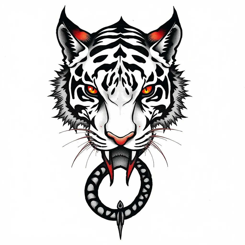 蛇 老虎 B tatuaggio