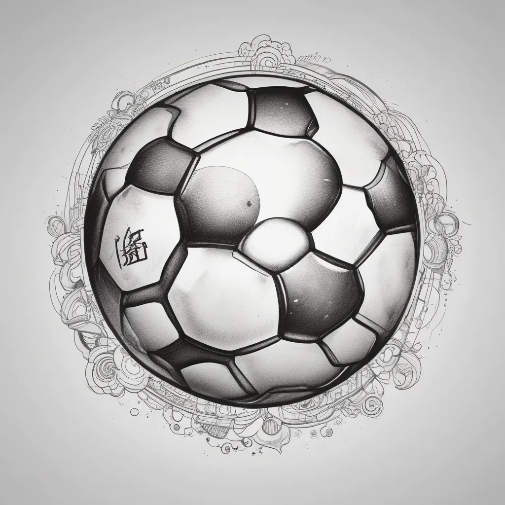 Soccer ball with the text “GJS” underneath  टैटू