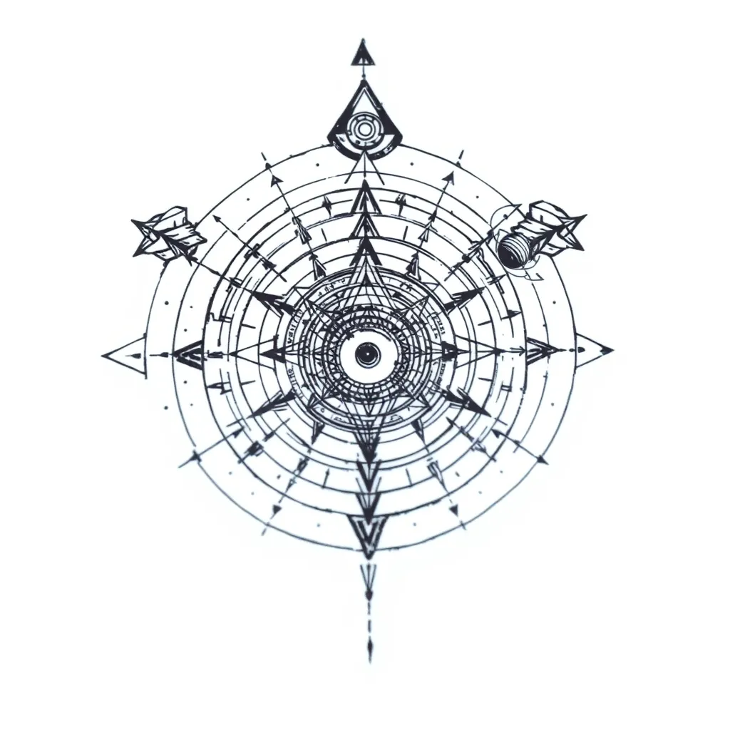 Sistema solare con Atlante  tatuaggio