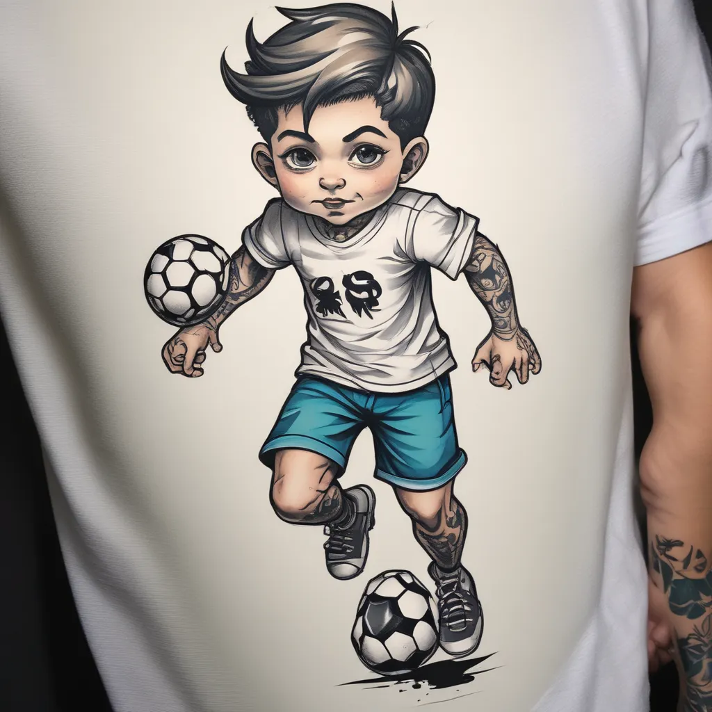 Son that play soccer tetování