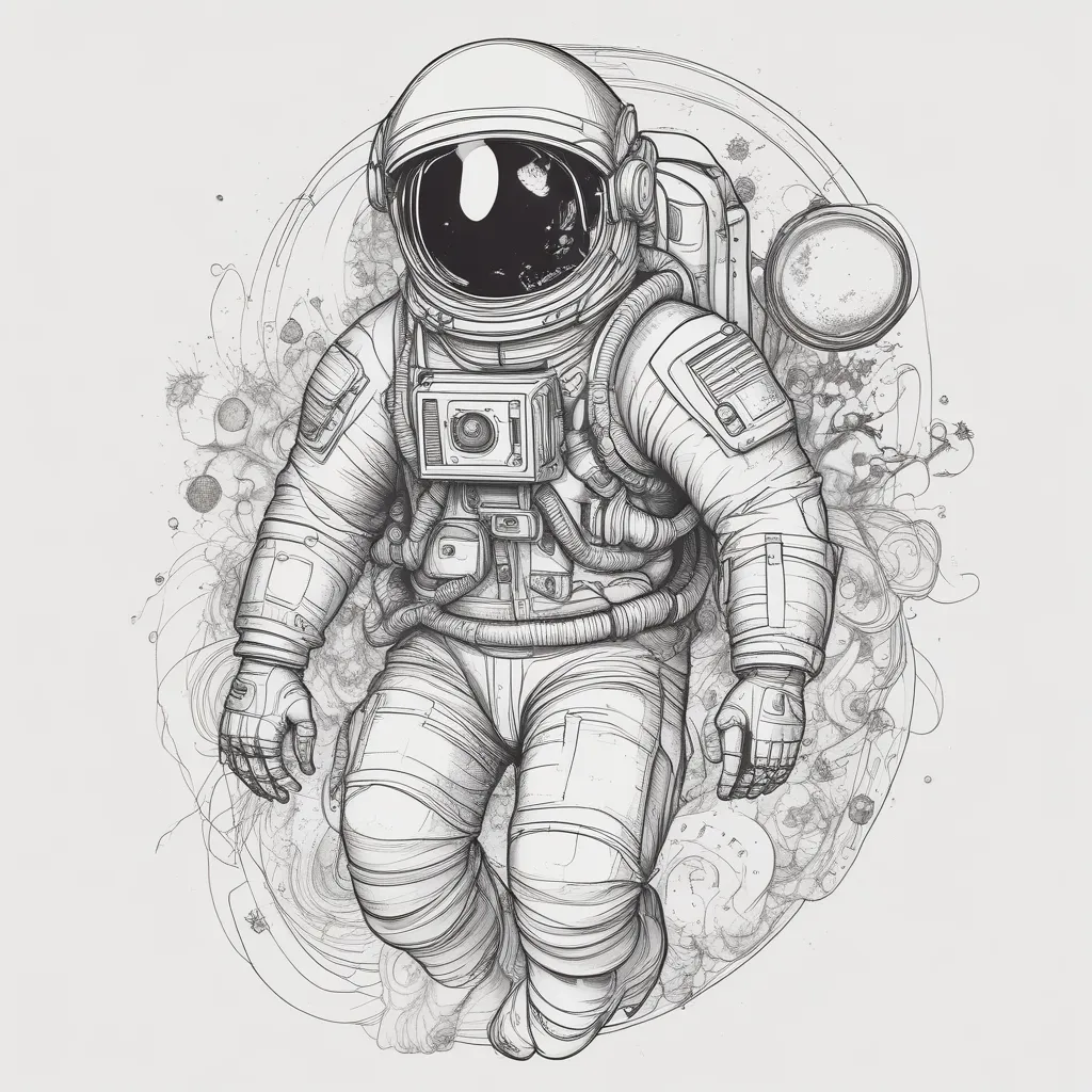 Space with astronaut tatuaggio